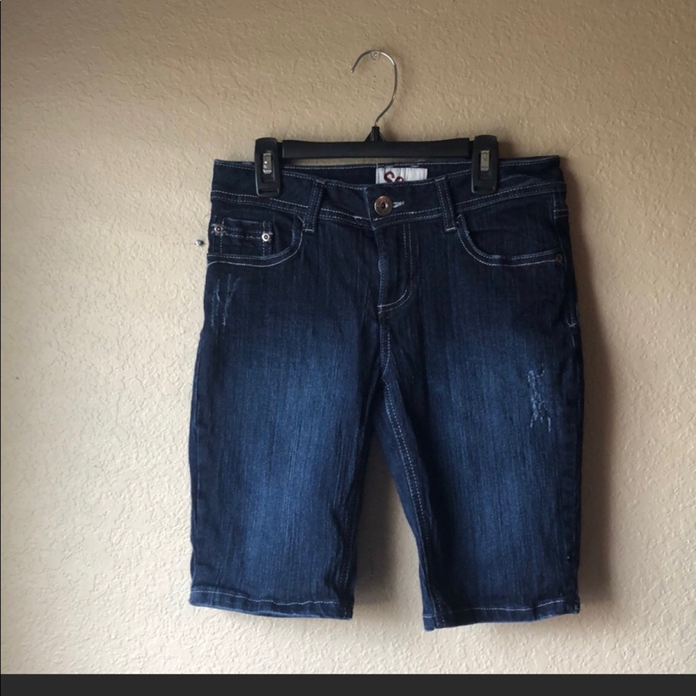 SO Denim Bermuda Blue Jeans Shorts Juniors Sz 5